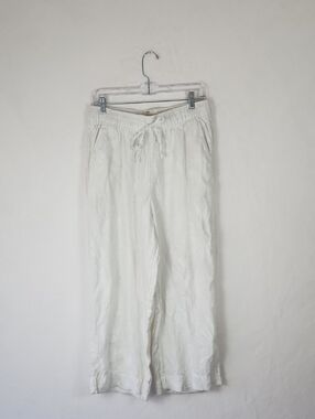 Joie White Linen Drawstring Pants Size Large